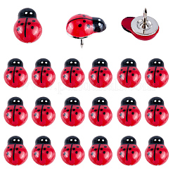 30Pcs Plastic Ladybug Drawing Pins&nbsp;AJEW-SC00067