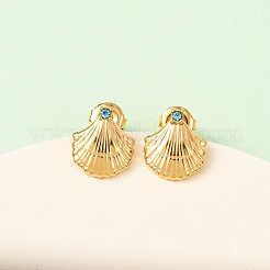 3 Pairs Ocean Series 304 Stainless Steel Starfish & Shell Shape Stud Earrings&nbsp;EJEW-K268-92G