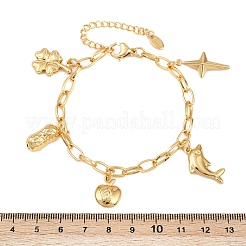 304 Stainless Steel Charm Bracelets&nbsp;BJEW-D359-01G