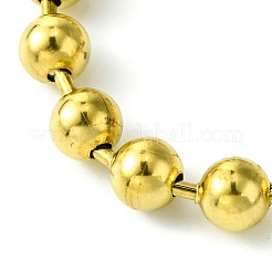 Ion Plating(IP) 304 Stainless Steel 8mm Round Ball Link Chain Bracelets for Women&nbsp;BJEW-C066-05B-G