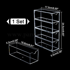 4-Tier Rectangle Acrylic Drawer Box&nbsp;CON-WH0097-50