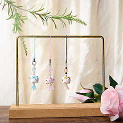 3Pcs Handmade Lampwork & Glass Mobile Straps&nbsp;HJEW-JOY00006