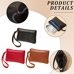 3Pcs 3 Colors Double Layer PU Imitation Leather Zipper Wallets&nbsp;AJEW-CL0005-46