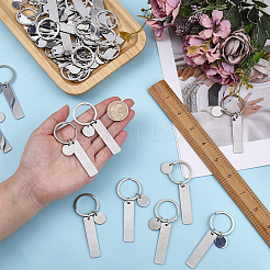 201 Stainless Steel Blank Pendant Keychains&nbsp;KEYC-WH0029-141