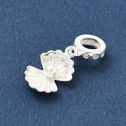 925 Sterling Silver Pave Clear Cubic Zirconia European Dangle Charms&nbsp;STER-G049-02S