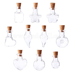 10Pcs 10 Styles Mini High Borosilicate Glass Bottle Bead Containers&nbsp;BOTT-TA0001-01