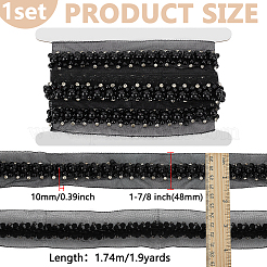 1.9 Yards Grenadine Mesh Lace Trim with Resin Beads and Rhinestone&nbsp;OCOR-FG0002-98A