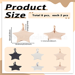 8Pcs 4 Colors 304 Stainless Steel Charms&nbsp;STAS-LP0003-55
