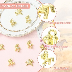 9Pcs 3 Styles Brass Micro Pave Clear Cubic Zirconia Charms&nbsp;KK-YW0004-65