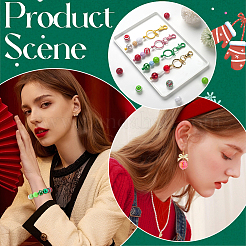 Christmas DIY Round Acrylic & Resin Beaded Bracelets Jewelry Set&nbsp;DIY-SC0026-42