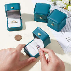 Imitation Leather Covered Plastic Jewelry Ring Boxes&nbsp;OBOX-WH0085-173A