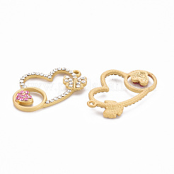 Rack Plating Alloy Rhinestone Pendants&nbsp;PALLOY-Q433-005-RS
