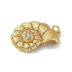 Brass Micro Pave Clear Cubic Zirconia Pendants&nbsp;KK-U046-02G-01