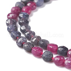 Natural Red Corundum/Ruby and Sapphire Beads Strands&nbsp;G-S362-013