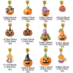 Halloween Theme Alloy Enamel & Resin European Dangle Charms&nbsp;PALLOY-FZ00014