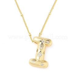 Brass Micro Pave Clear Cubic Zirconia Pendant Necklaces&nbsp;NJEW-Z038-01G-I