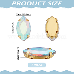 50Pcs Glass Sew on Rhinestone&nbsp;DIY-LP0002-53B