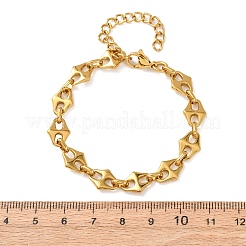 304 Stainless Steel Rhombus Link Chain Bracelets for Women&nbsp;BJEW-F536-09G