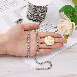 Tarnish Resistant Men's Jewelry Making 304 Stainless Steel Box Chains&nbsp;CHS-A003F-4.0mm