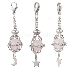 3Pcs 304 Stainless Steel Macrame Pouch Empty Stone Holder Pendant Decorations&nbsp;HJEW-JM04380-02