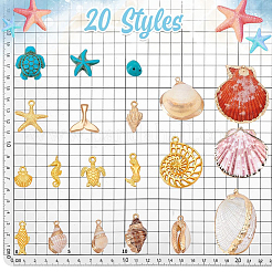Shell & Alloy Pendants&nbsp;FIND-PH0028-34