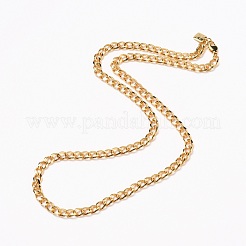 Men's Brass Cuban Link Chain Necklaces&nbsp;NJEW-H206-14G