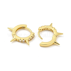 Rack Plating Brass Micro Pave Cubic Zirconia Hoop Earring&nbsp;EJEW-C102-10G