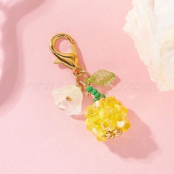 Fruit & Flowers Glass Seed Beads Pendant Decorations&nbsp;HJEW-MZ00407