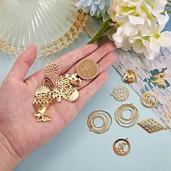20Pcs 10 Style Brass Pendants&nbsp;KK-SZ0001-35G