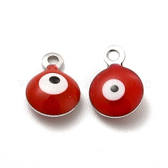 304 Stainless Steel Evil Eye Enamel Charms&nbsp;STAS-G302-03P