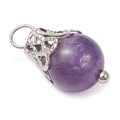 Natural Green Aventurine/Amethyst/Rose Quartz/Lava Rock/Quartz Round Pendants&nbsp;PALLOY-JF03183-02