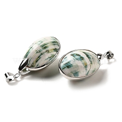 Electroplate Natural Shell Pendants&nbsp;KK-F868-07P
