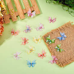 56Pcs 8 Colors Cloth Butterfly Ornament Accessories&nbsp;DIY-TA0014-28