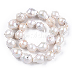 Natural Baroque Pearl Keshi Pearl Beads Strands&nbsp;PEAR-Q015-016-01