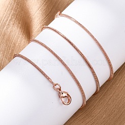 Brass Round Snake Chain Necklaces for Women&nbsp;NJEW-D302-15RG