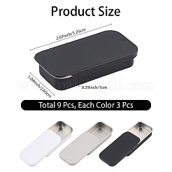 9Pcs 3 Colors Slide Top Tinplate Trinket Storage Boxes&nbsp;CON-CP0001-016B