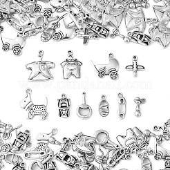 100Pcs 10 Styles Tibetan Style Alloy Charms&nbsp;TIBEP-CJ0002-65