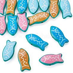 16Pcs 4 Colors Fish Spray Painted Alloy Enamel Beads&nbsp;FIND-TA0010-36