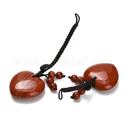 Heart Natural Red Jasper Pendant Decorations&nbsp;G-K353-07D