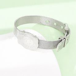 304 Stainless Steel Watch Band Chain Bracelets for Women Men&nbsp;BJEW-P386-09P-C