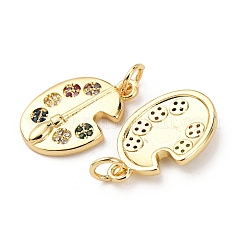 Brass Micro Pave Cubic Zirconia Pendants&nbsp;X-KK-K408-18G