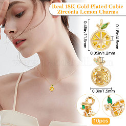 Brass Cubic Zirconia Charms&nbsp;KK-BBC0003-42