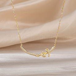 Jewelry 925 Sterling Silver Baby Feet Hand Pendant Necklaces&nbsp;NJEW-K272-01G