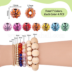 28Pcs 7 Colors Opaque Acrylic Beads&nbsp;SACR-PH0002-33