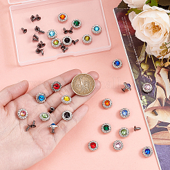 24Bags 12 Colors Alloy Glass Rivets&nbsp;FIND-GA0008-37