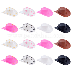 48Pcs 8 Styles Mini Cowboy Hat Plastic Accessories&nbsp;FIND-PH0027-03
