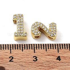 Rack Plating Brass Micro Pave Cubic Zirconia Multi-Strand Links&nbsp;KK-P247-14G