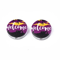 Halloween Printed Natural Wood Beads&nbsp;WOOD-T021-63