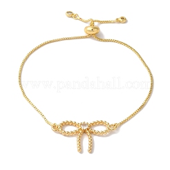 Brass Micro Pave Cubic Zirconia Silder Bracelets for Women&nbsp;LS-BJEW-C070-01A-G