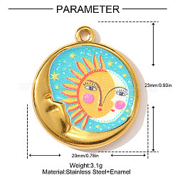 Printed 304 Stainless Steel Pendants&nbsp;STAS-OY003-41G